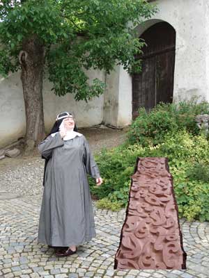 nun in the garden