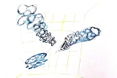 siebolds hängende gärten hz auf Bütten 50 x 65cm  2005